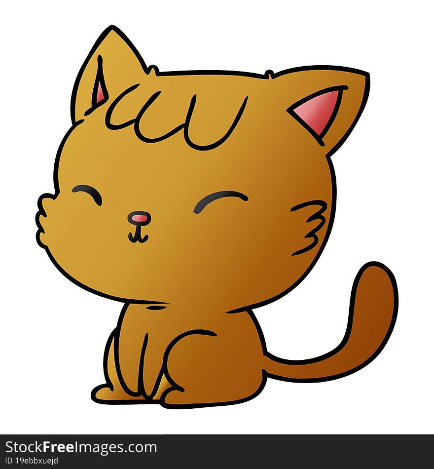 gradient cartoon of cute kawaii cat