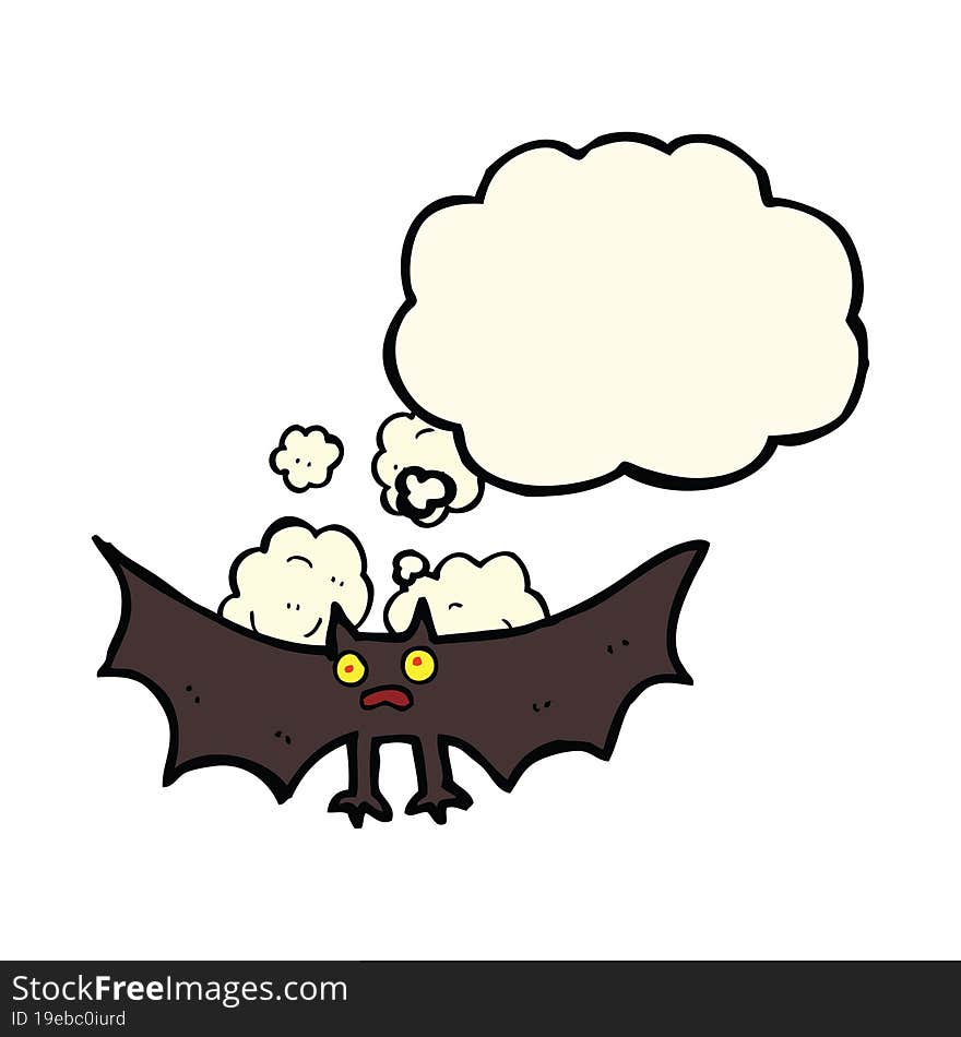 cartoon bat with thought bubble