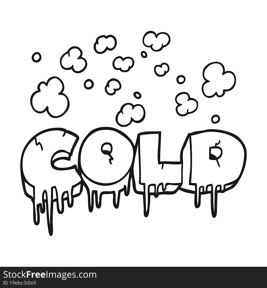 Black And White Cartoon Cold Text Symbol