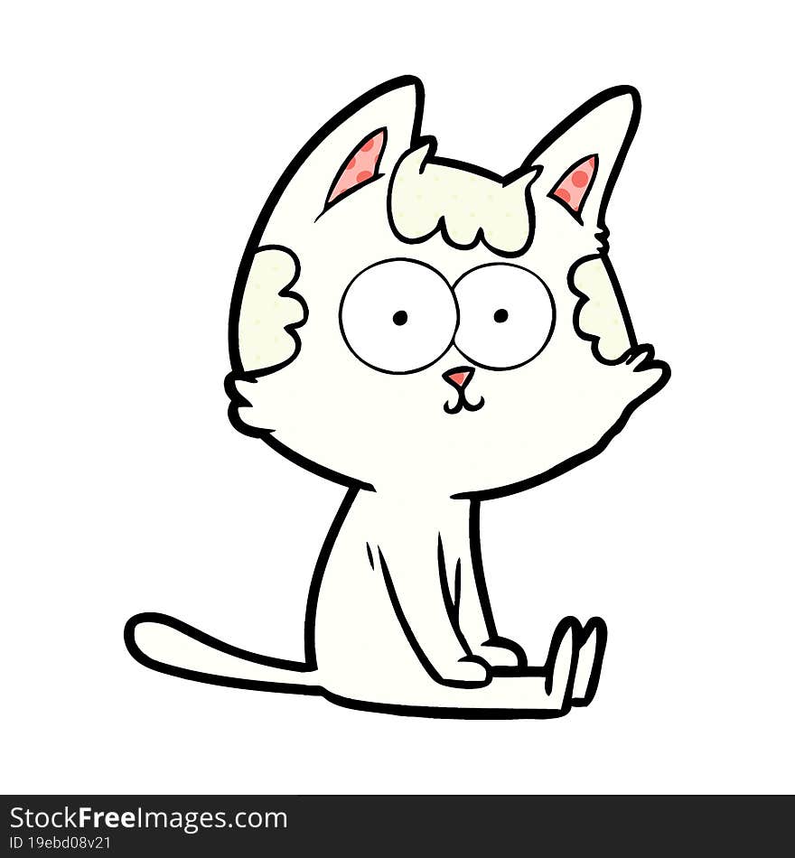 happy cartoon cat. happy cartoon cat