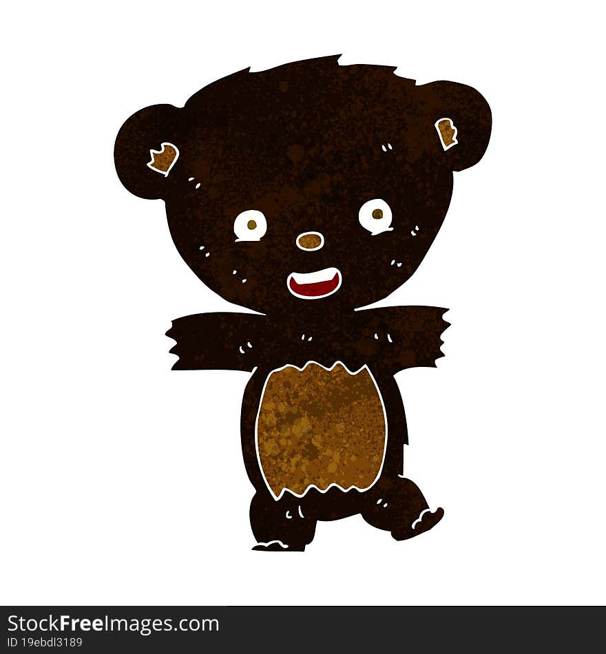 cartoon teddy black bear cub