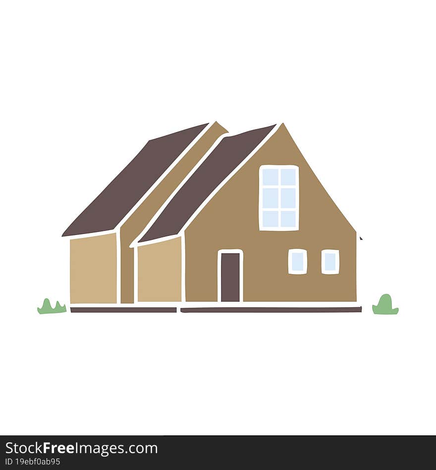 Flat Color Style Cartoon House