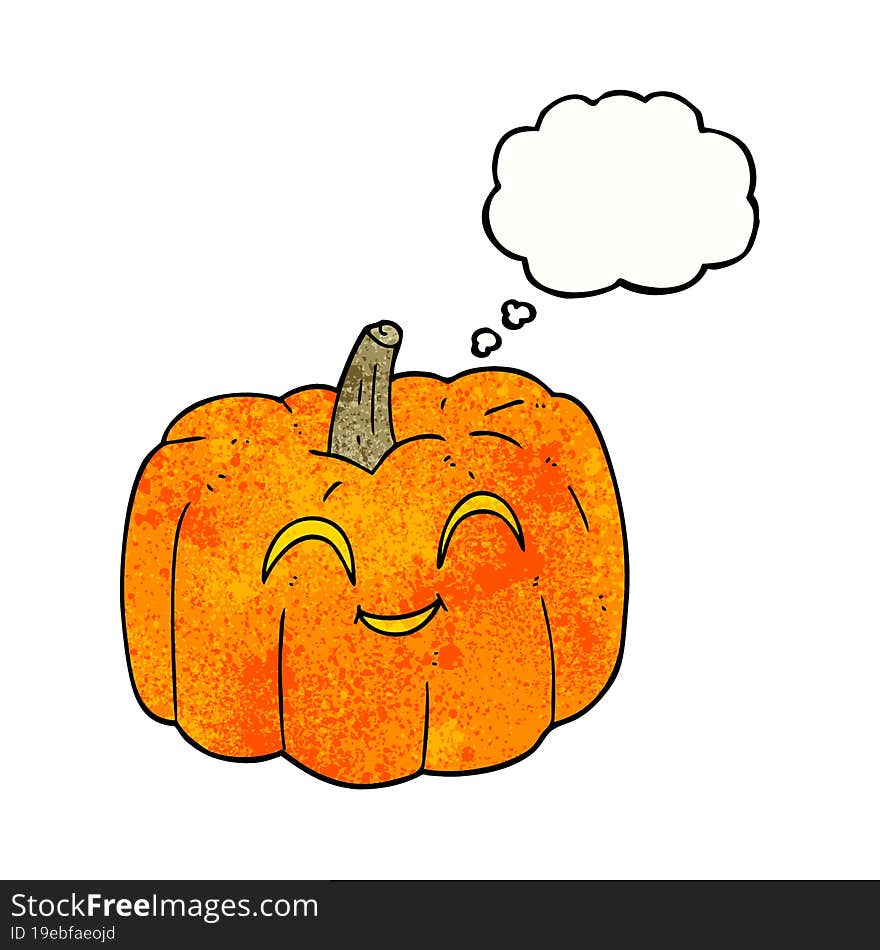 Thought Bubble Textured Cartoon Halloween Pumpkin