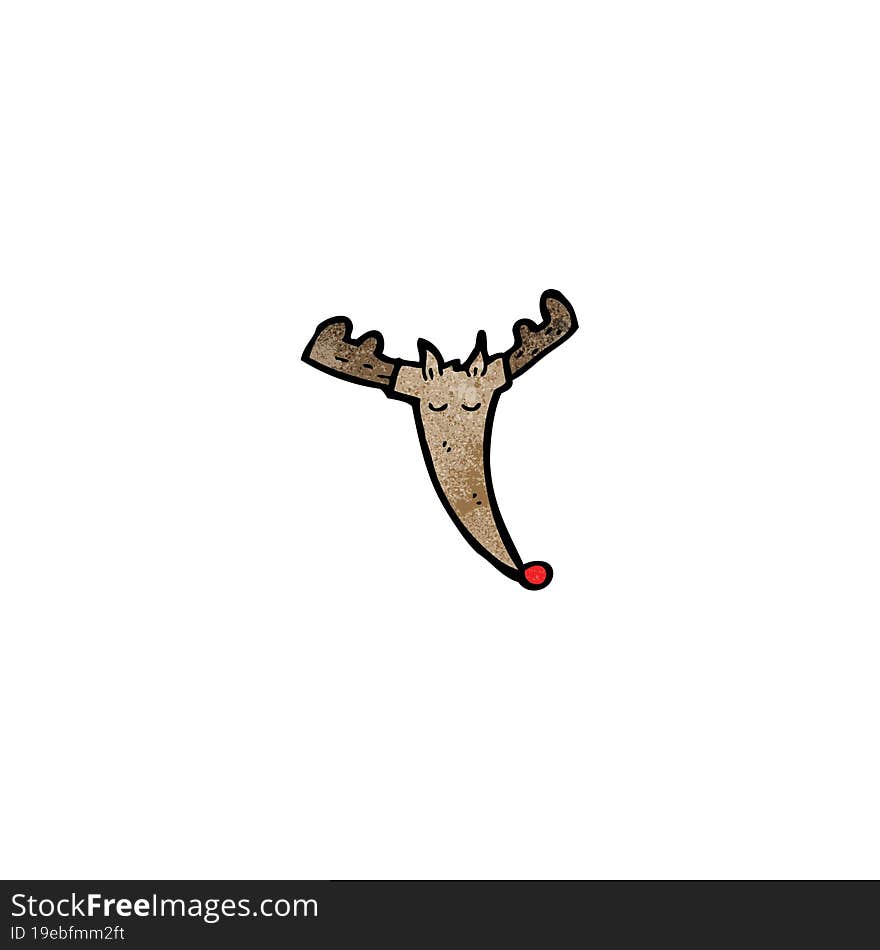 cartoon red nosed reindeer