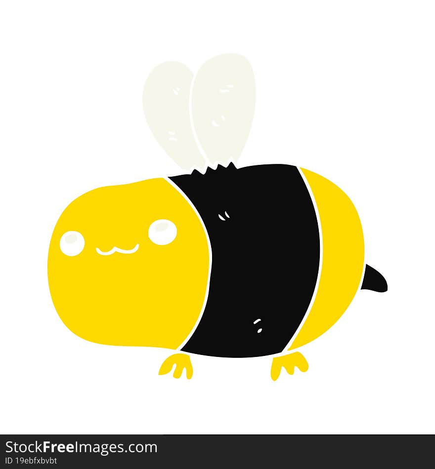 Flat Color Style Cartoon Bee