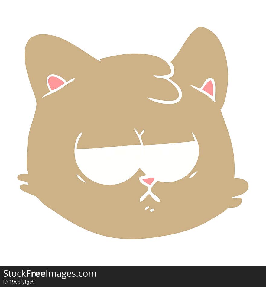 flat color style cartoon cat face