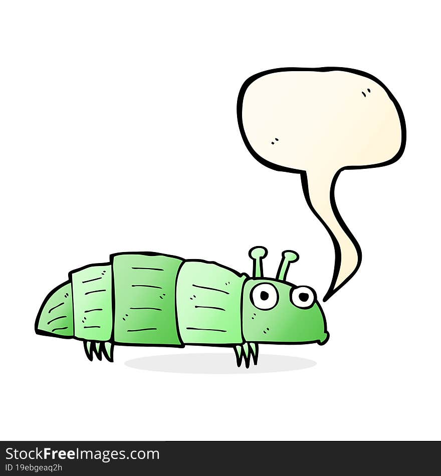 cartoon bug with speech bubble