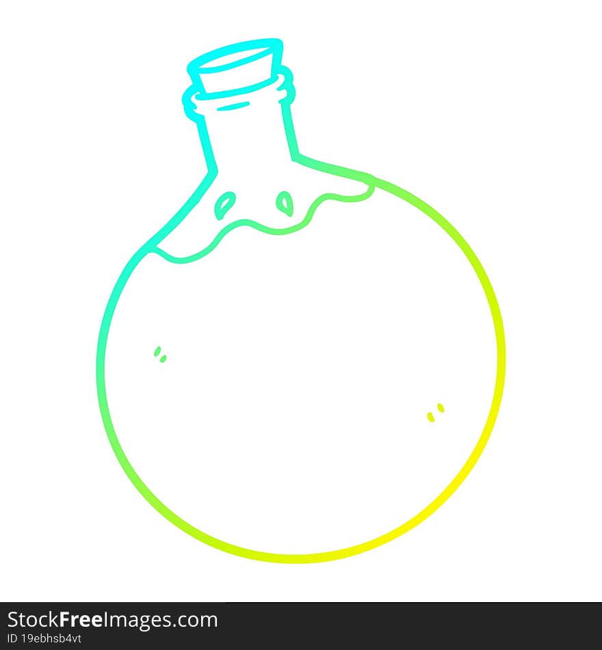 cold gradient line drawing halloween potion cartoon