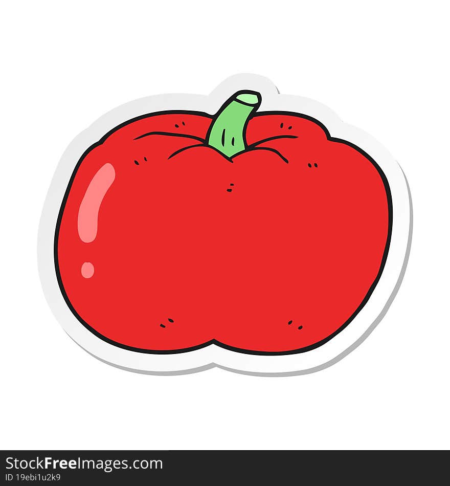 sticker of a cartoon tomato