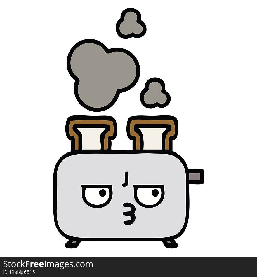 cute cartoon of a of a toaster. cute cartoon of a of a toaster