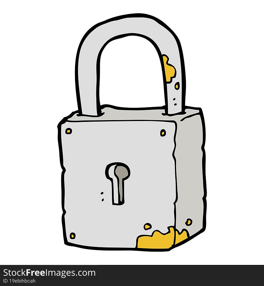 cartoon rusty lock