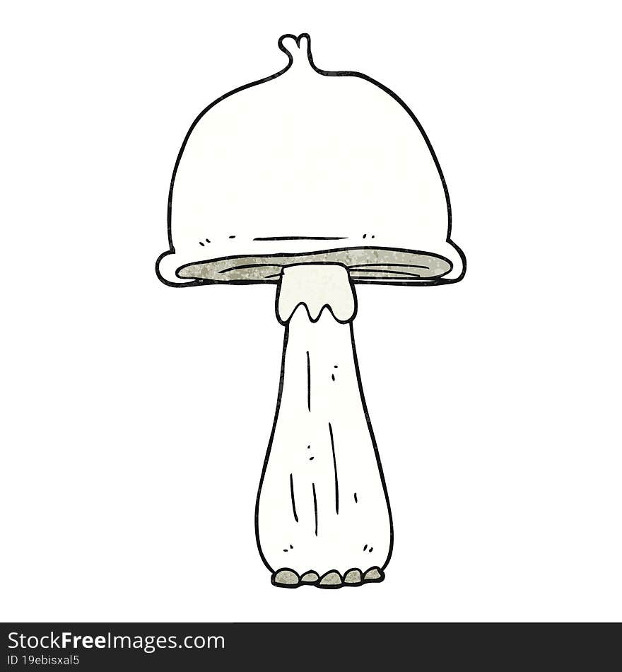 freehand textured cartoon mushroom