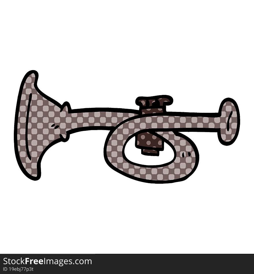 cartoon doodle metal trumpet