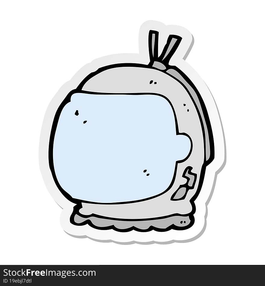 sticker of a cartoon astronaut helmet