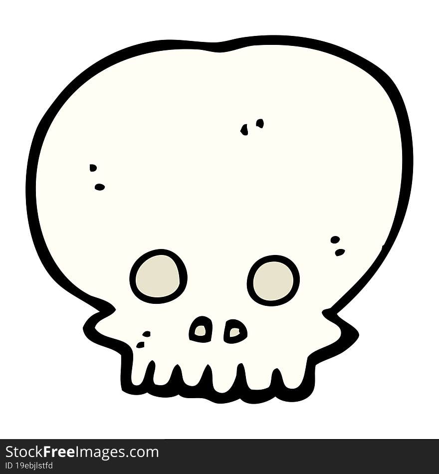 Cartoon Spooky Skull Symbol