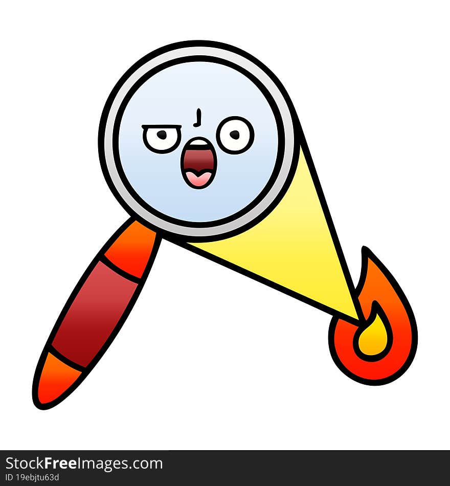 gradient shaded cartoon magnifying glass