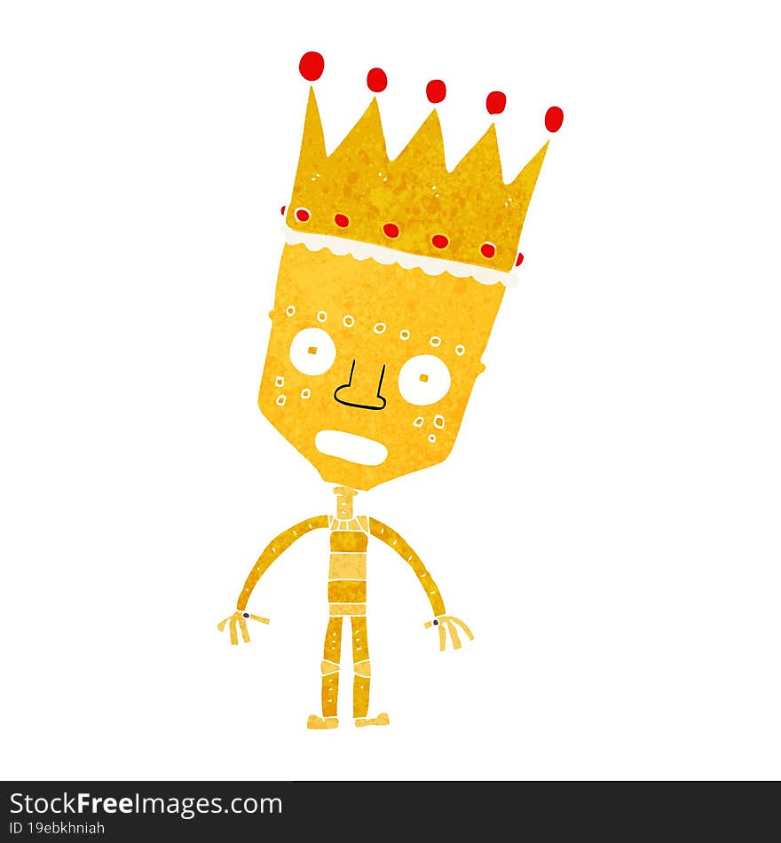 cartoon robot with crown