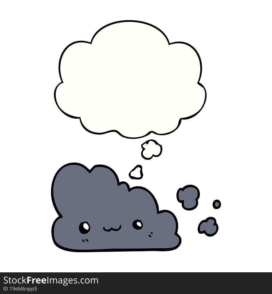 cute cartoon cloud and thought bubble