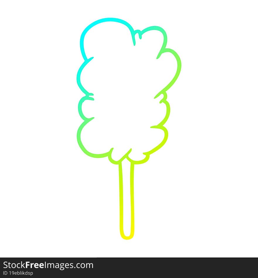 cold gradient line drawing candy floss on stick