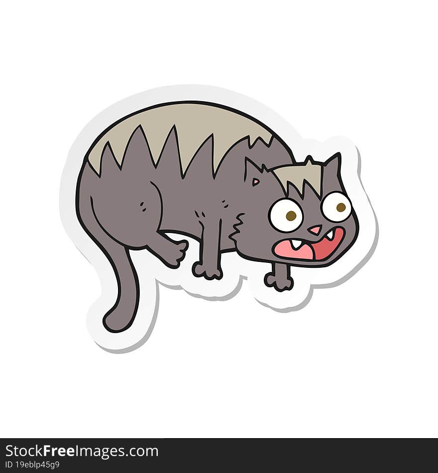 sticker of a cartoon cat