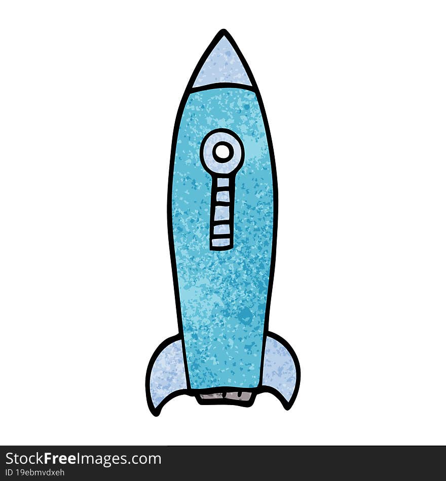 cartoon doodle space rocket