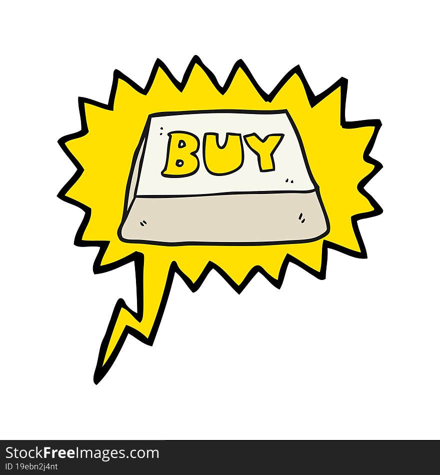 speech bubble cartoon computer key buy symbol