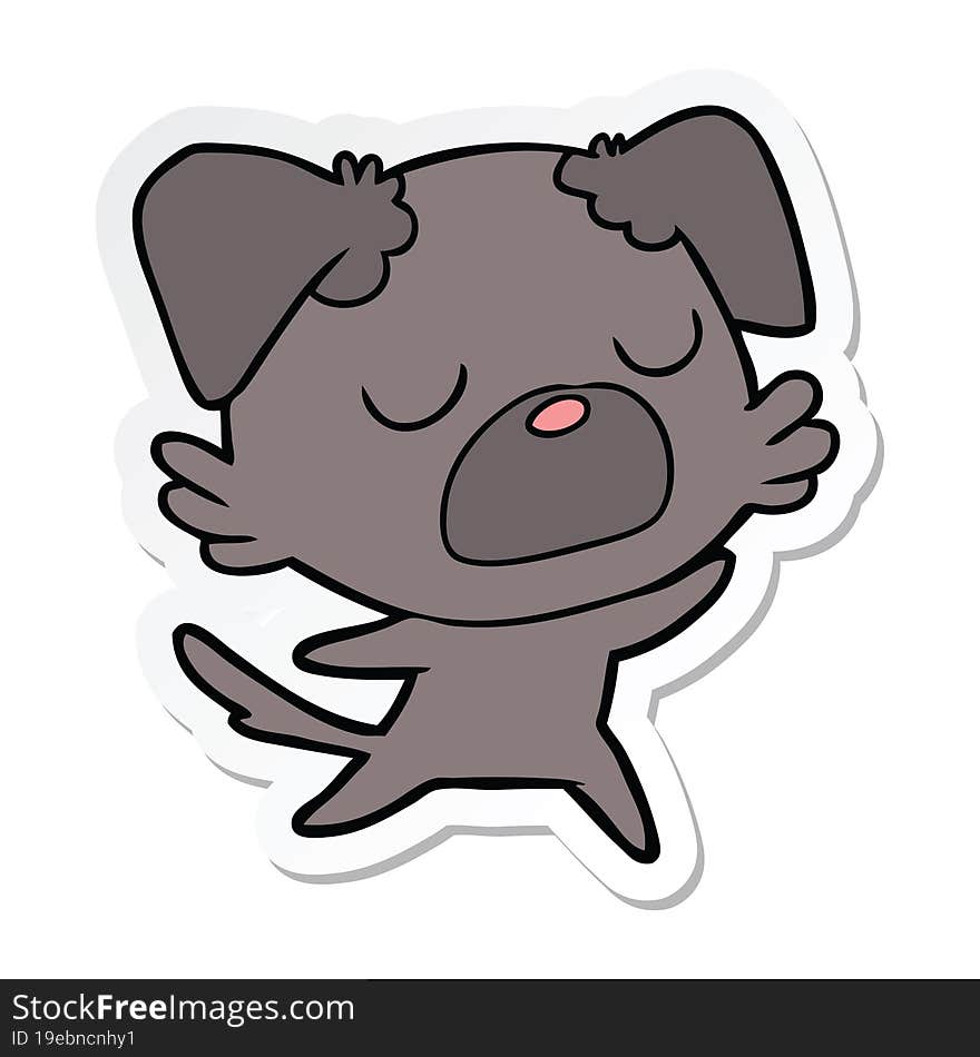 sticker of a cartoon dog