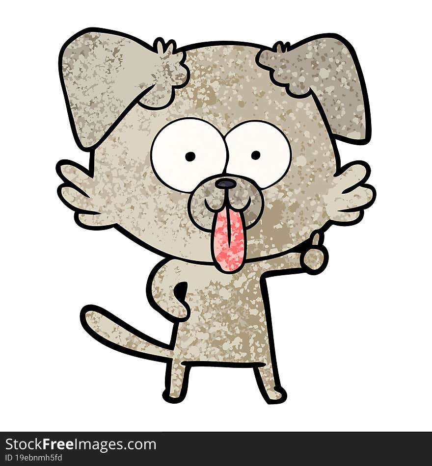 cartoon dog with tongue sticking out. cartoon dog with tongue sticking out