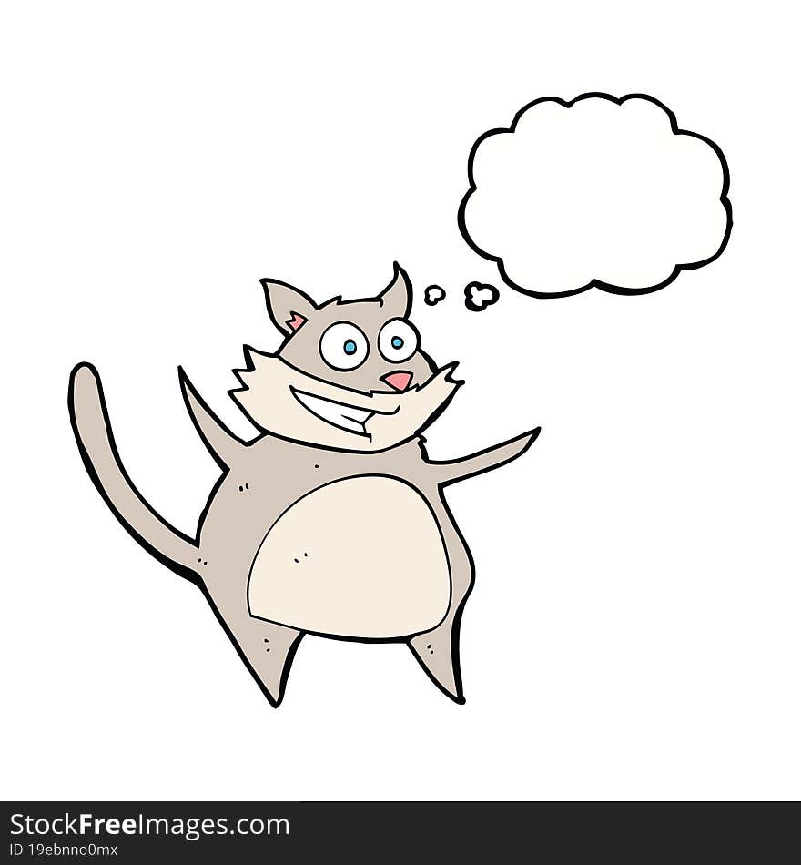 funny cartoon cat with thought bubble