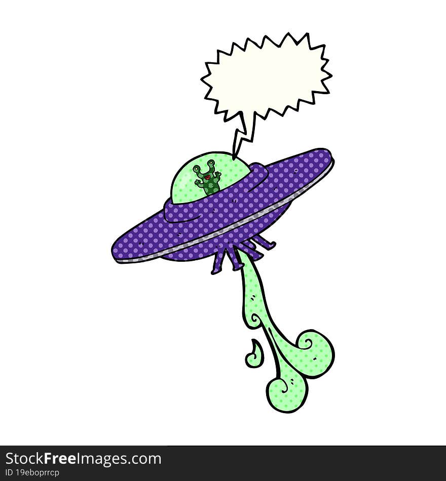 comic book speech bubble cartoon alien spaceship