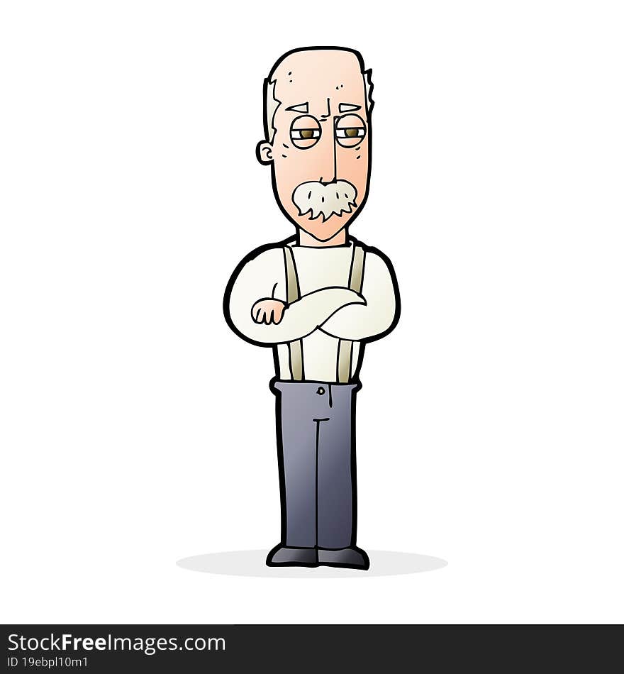 cartoon annoyed old man