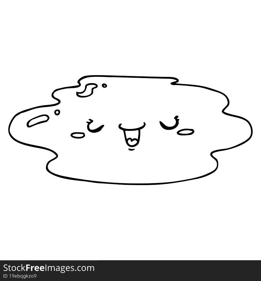 Cartoon Puddle With Face