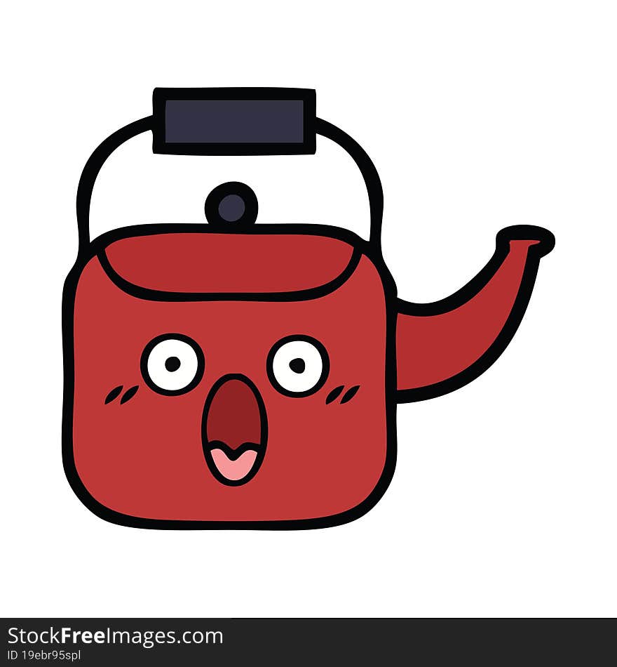 cute cartoon of a kettle. cute cartoon of a kettle