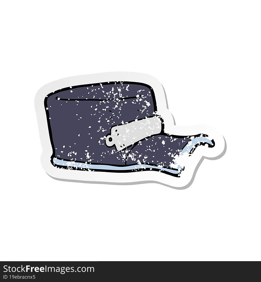 retro distressed sticker of a cartoon uniform cap