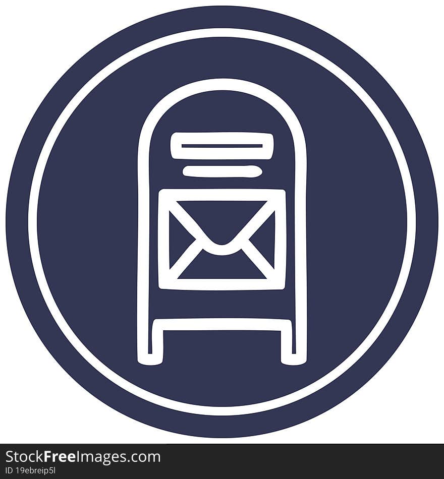 mail box circular icon