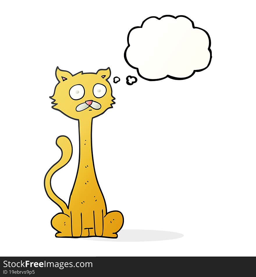 Thought Bubble Cartoon Cat