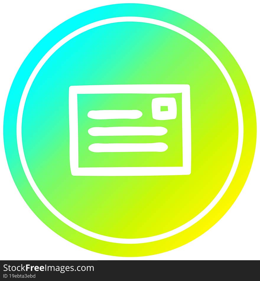 envelope letter circular icon with cool gradient finish. envelope letter circular icon with cool gradient finish