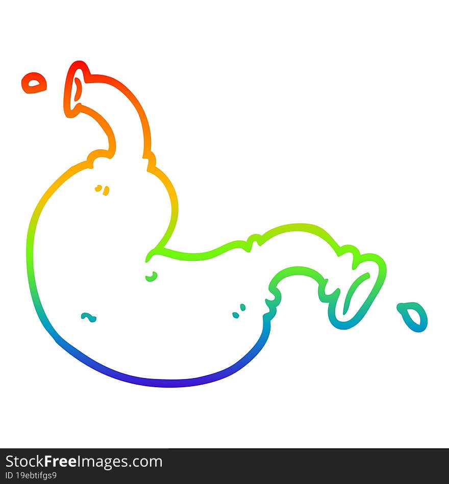 rainbow gradient line drawing cartoon organ