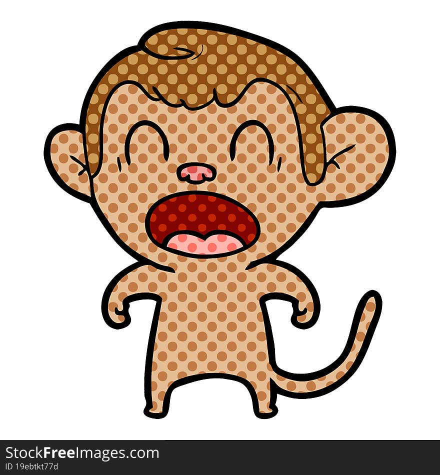 shouting cartoon monkey. shouting cartoon monkey