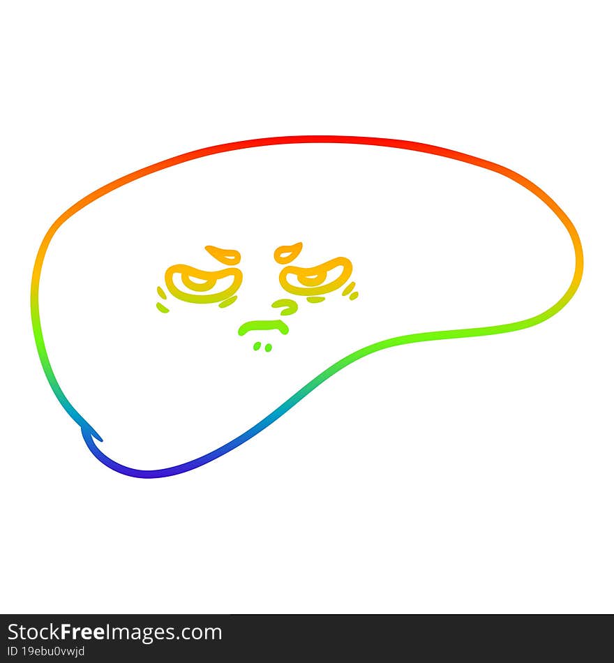 Rainbow Gradient Line Drawing Cartoon Liver