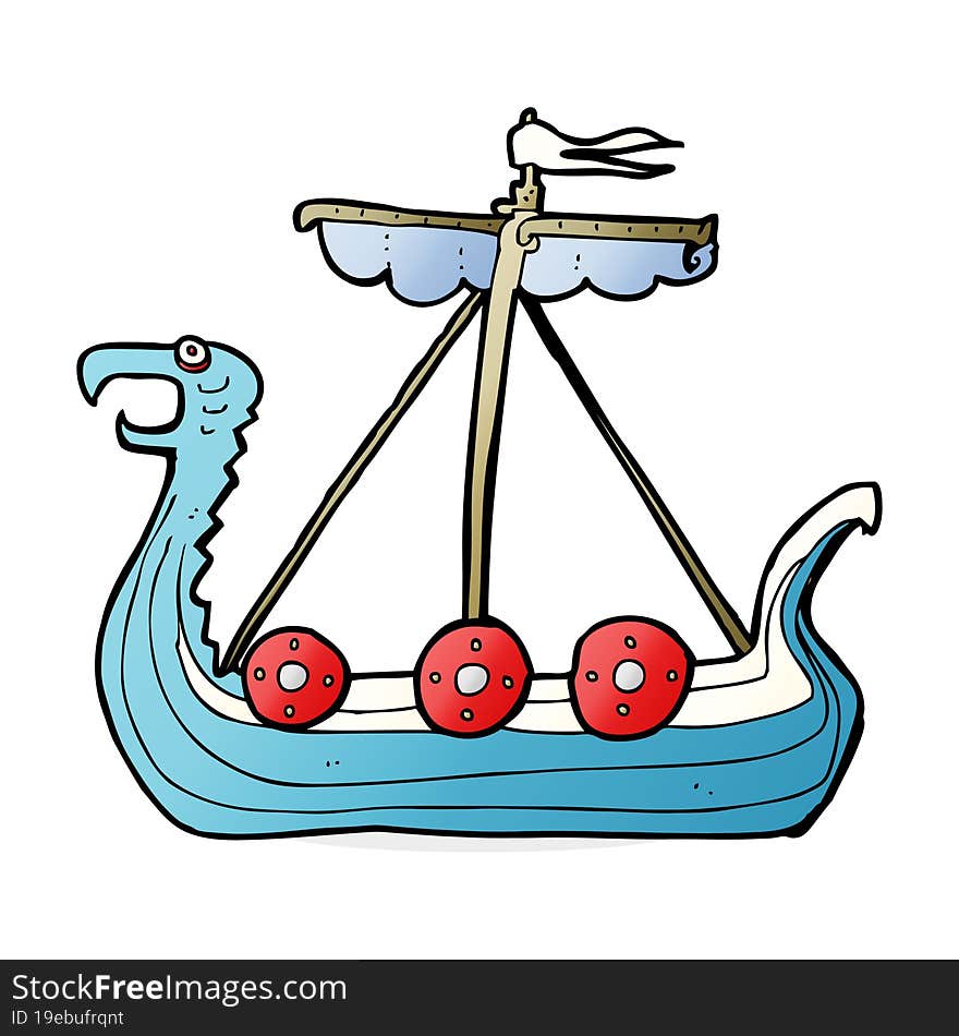 Cartoon Viking Ship