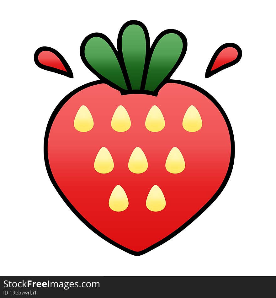 gradient shaded cartoon of a strawberry