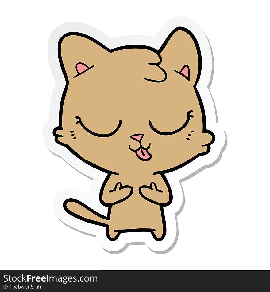 Sticker Of A Cartoon Cat