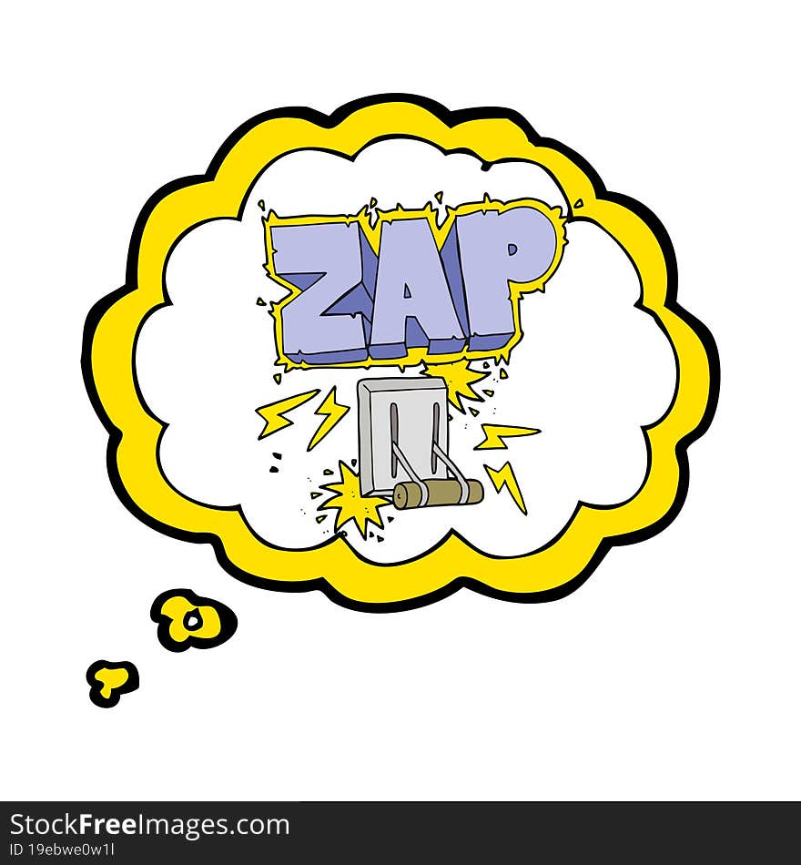 Thought Bubble Cartoon Electrical Switch Zapping