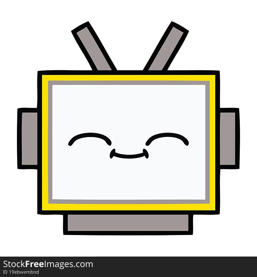 cute cartoon of a robot head. cute cartoon of a robot head