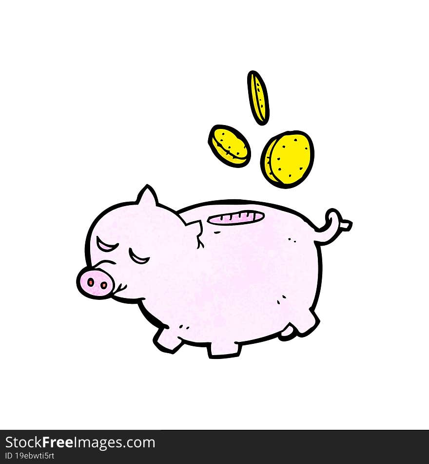 cartoon piggy bank