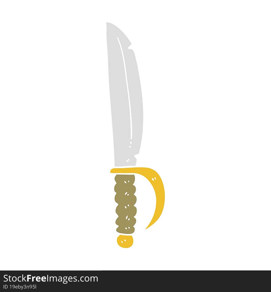 flat color illustration of a cartoon knife