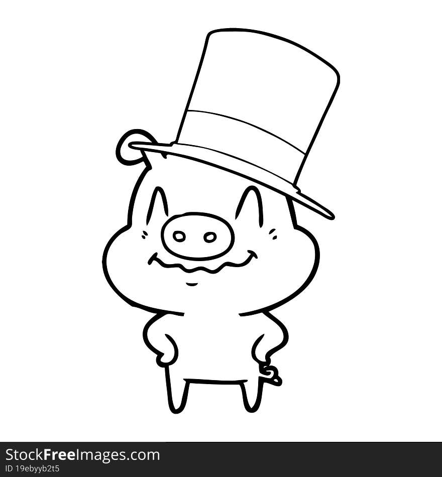 nervous cartoon rich pig. nervous cartoon rich pig