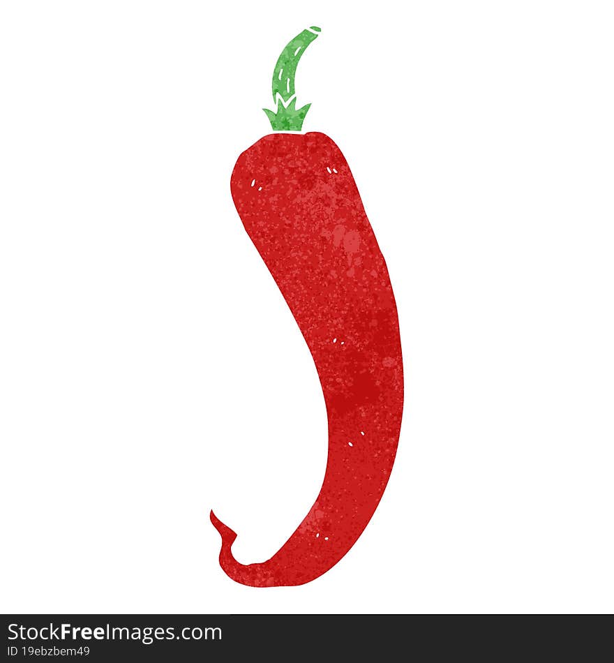 retro cartoon chili pepper