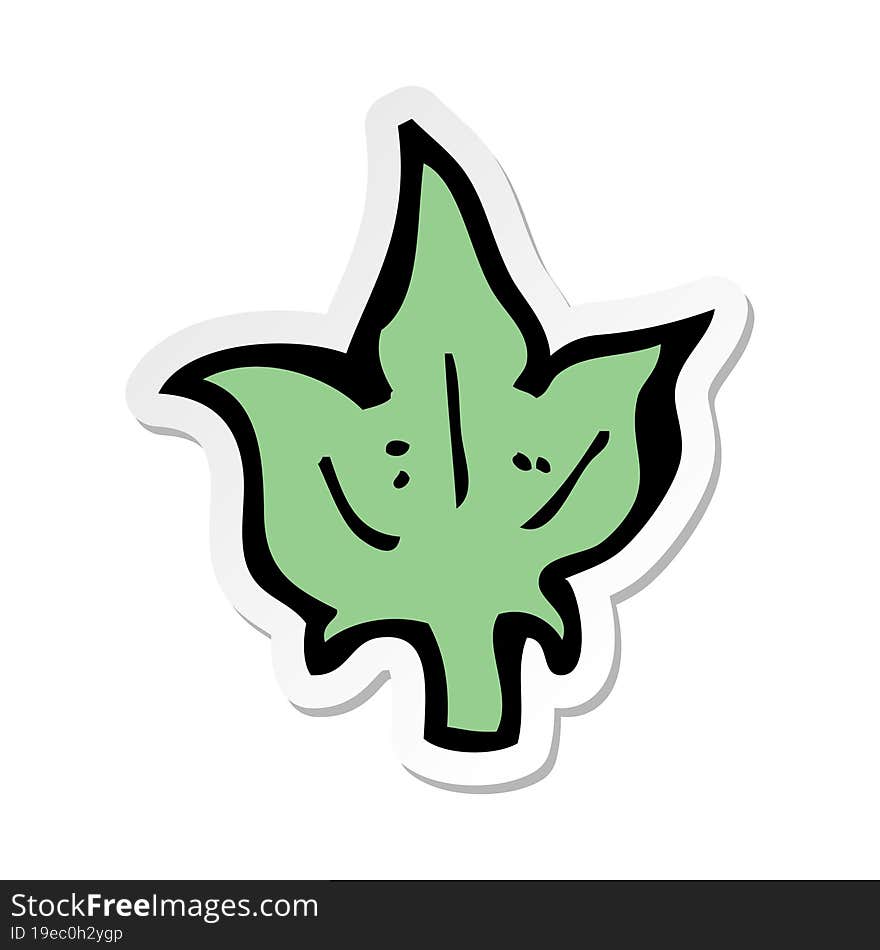 sticker of a cartoon leaf symbol